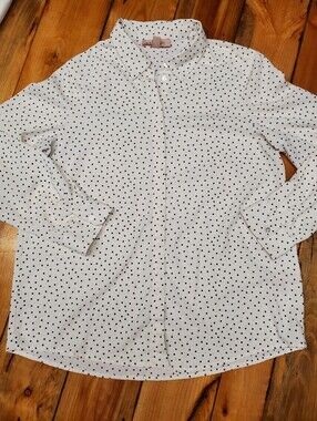 Philosophy White Blouse with Black Polka Dots